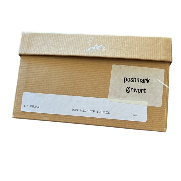 CHRISTIAN LOUBOUTIN Numero No Prive Red Fabric Slingback Heels 38 7 7.5 - Picture 10 of 12